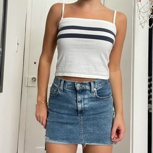 Brandy Melville white and navy tank. OS
